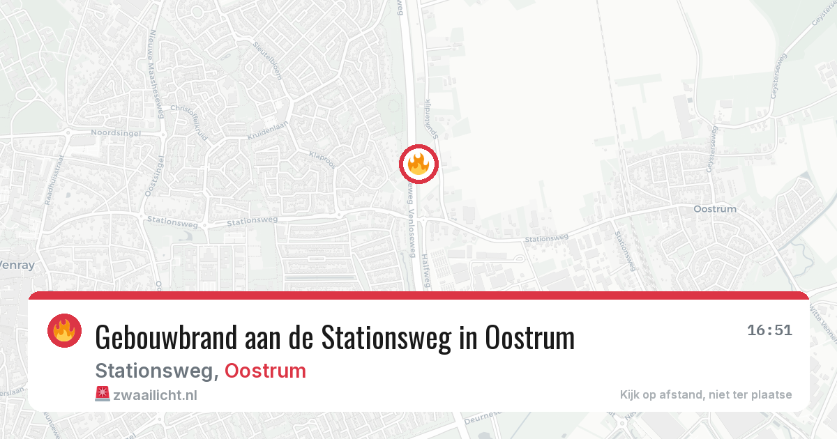 Gebouwbrand aan de Stationsweg in Oostrum — 9 mei 2026