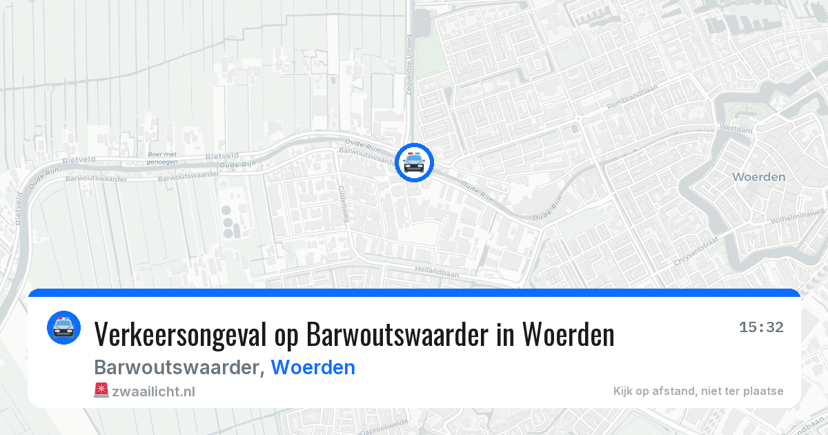 Verkeersongeval op Barwoutswaarder in Woerden — 7 jul 2026