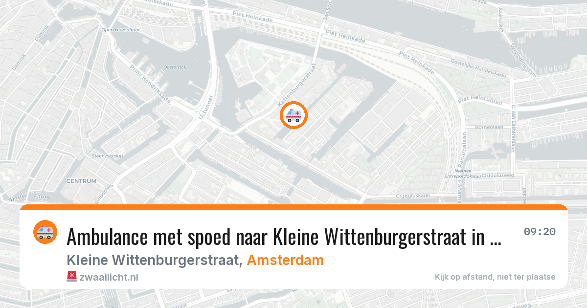 Ambulance met spoed naar Kleine Wittenburgerstraat in Amsterdam — 22 jun 2026