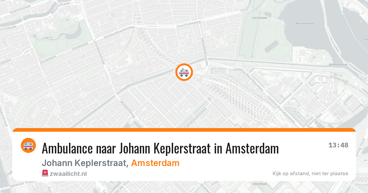 Ambulance naar Johann Keplerstraat in Amsterdam — 16 jun 2026