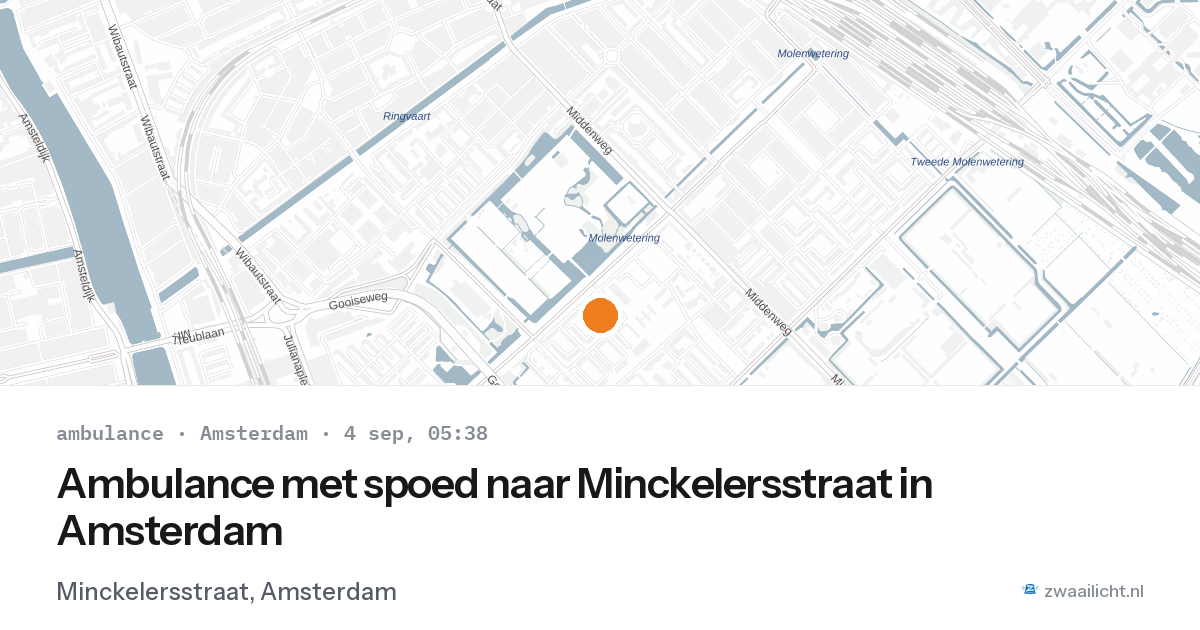 Ambulance met spoed naar Minckelersstraat in Amsterdam — 4 sep 2026