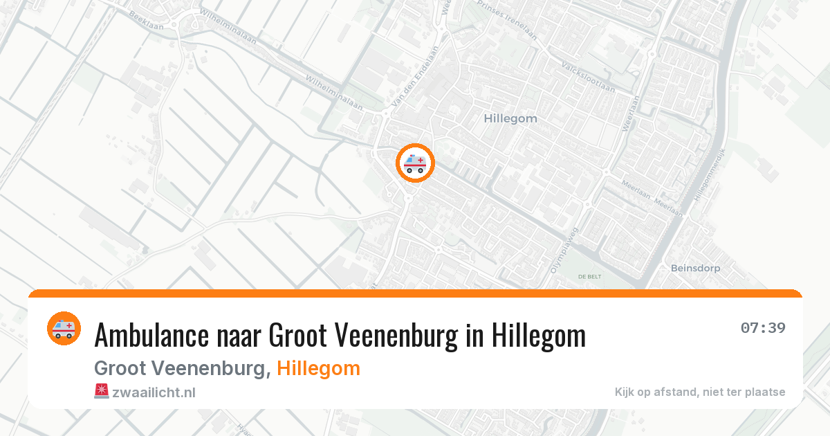 Ambulance naar Groot Veenenburg in Hillegom — 24 apr 2026