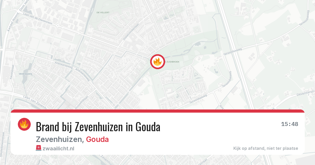 Brand bij Zevenhuizen in Gouda — 11 jul 2026