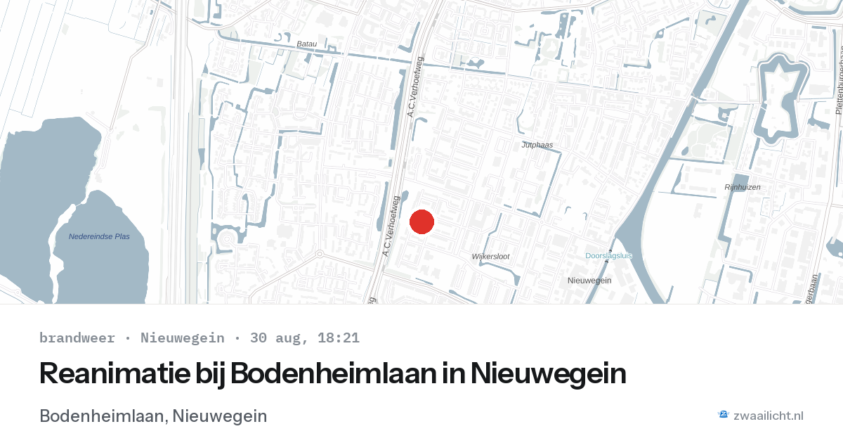 Reanimatie bij Bodenheimlaan in Nieuwegein — 30 aug 2026