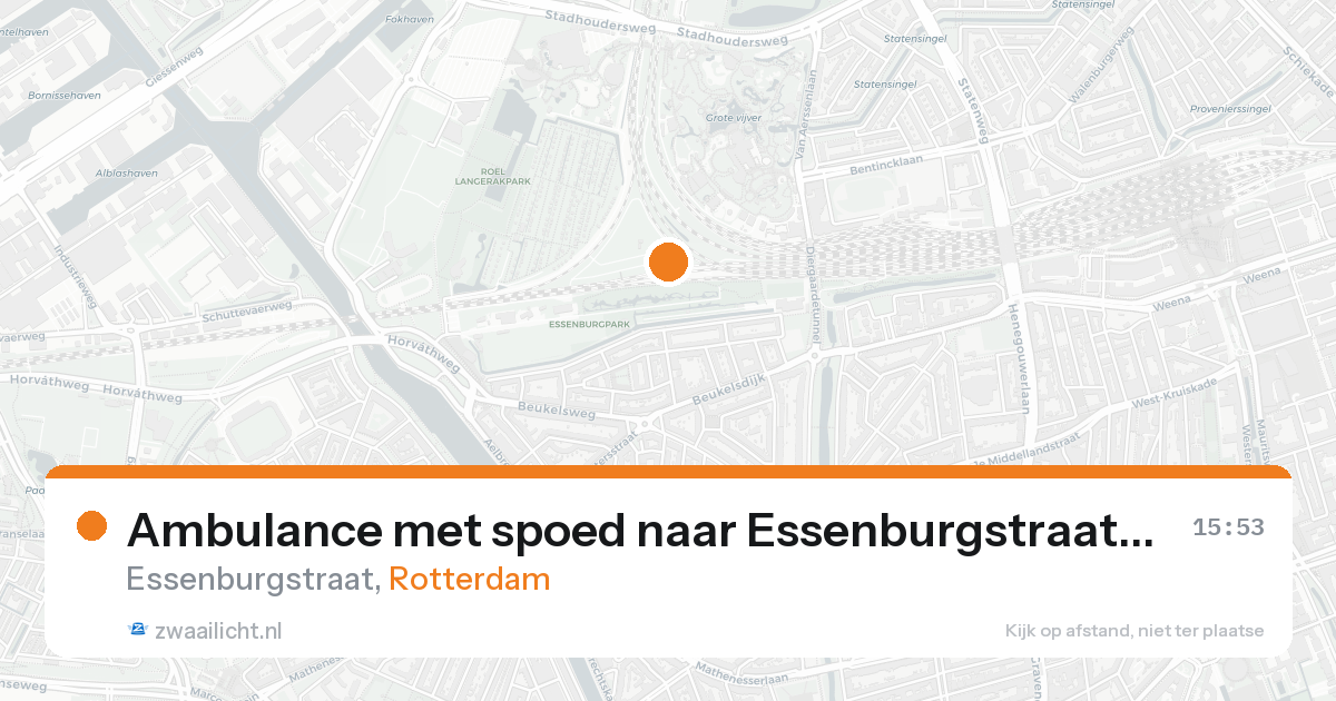 Ambulance met spoed naar Essenburgstraat in Rotterdam — 20 aug 2026