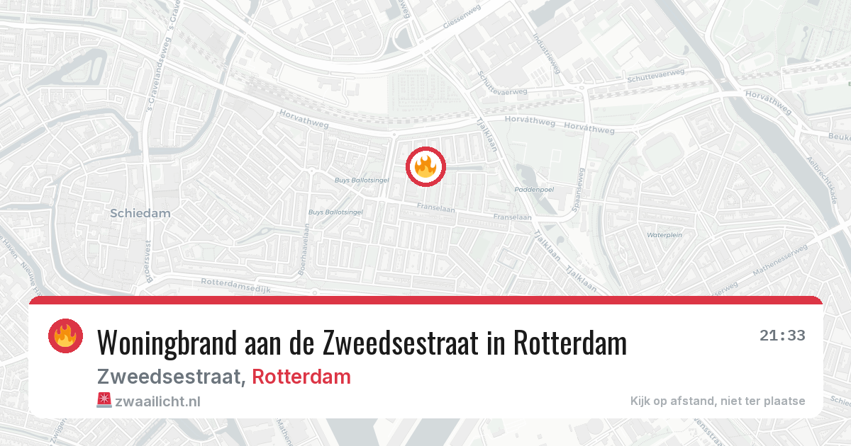 Woningbrand aan de Zweedsestraat in Rotterdam — 2 jun 2026