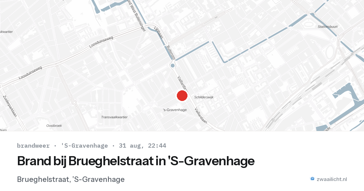 Brand bij Brueghelstraat in 'S-Gravenhage — 31 aug 2026