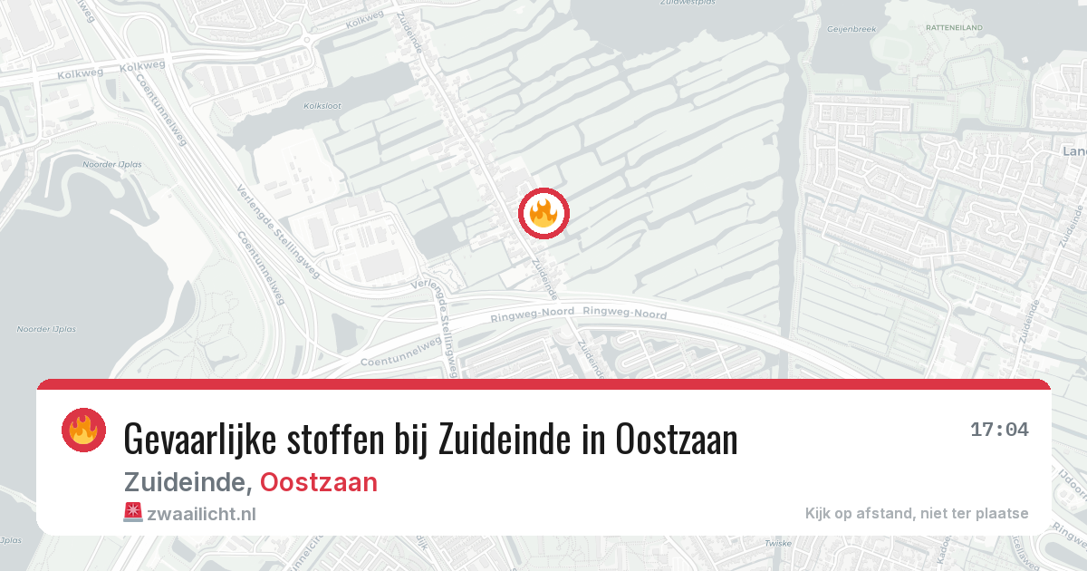 Gevaarlijke stoffen bij Zuideinde in Oostzaan — 1 apr 2026