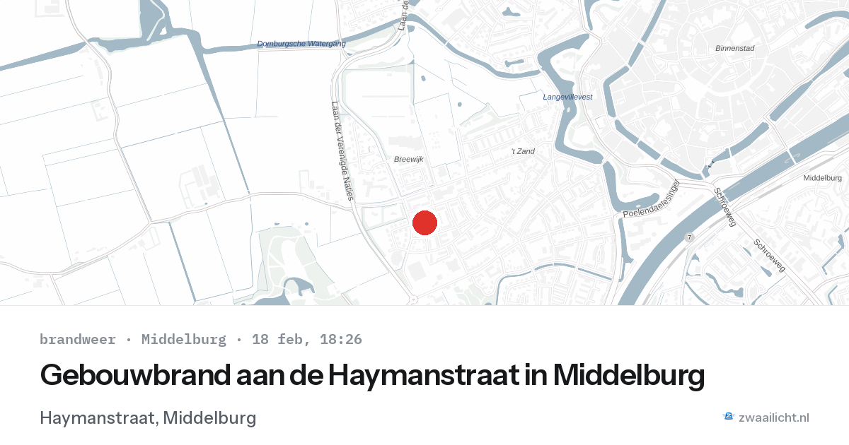 Gebouwbrand aan de Haymanstraat in Middelburg — 18 feb 2026