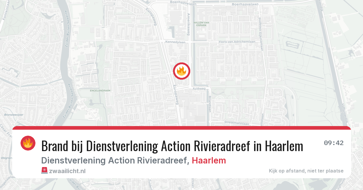 Brand bij Dienstverlening Action Rivieradreef in Haarlem — 19 jun 2026