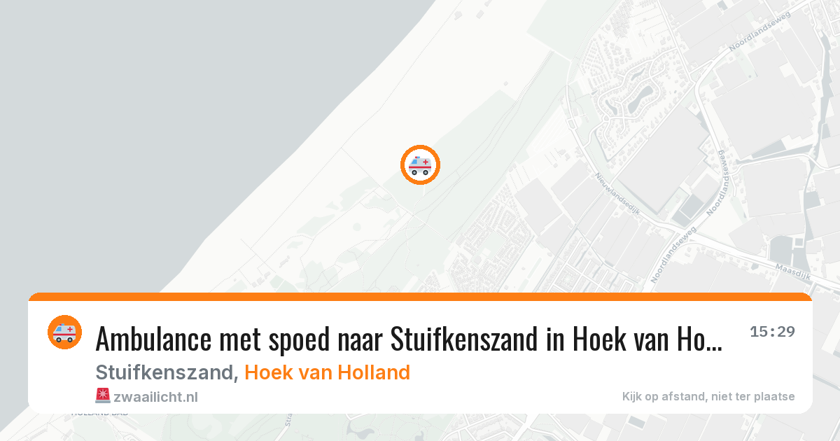 Ambulance met spoed naar Stuifkenszand in Hoek van Holland — 28 jul 2026