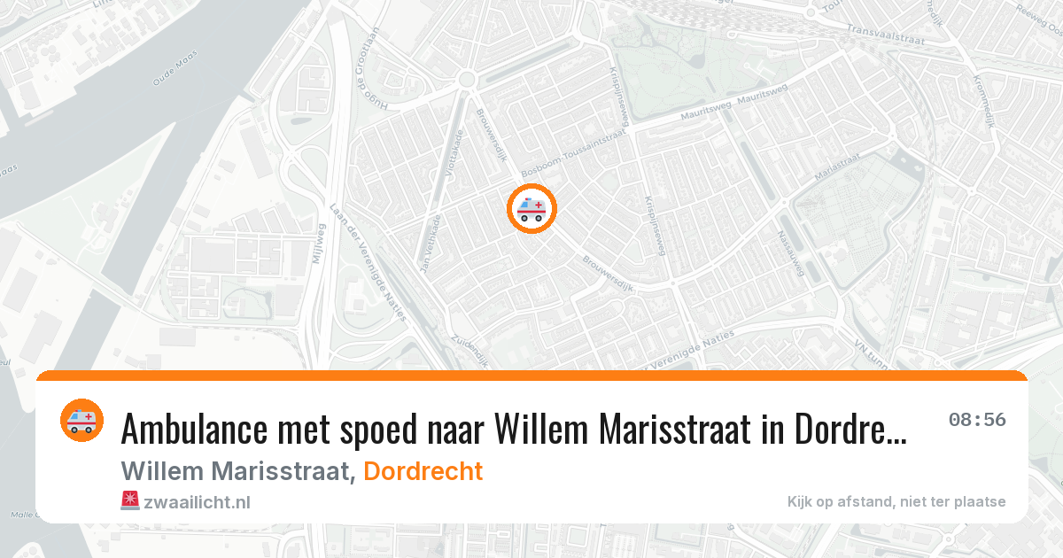 Ambulance met spoed naar Willem Marisstraat in Dordrecht — 19 apr 2026