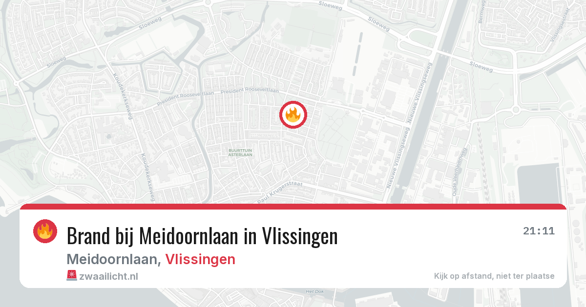 Brand bij Meidoornlaan in Vlissingen — 19 jun 2026