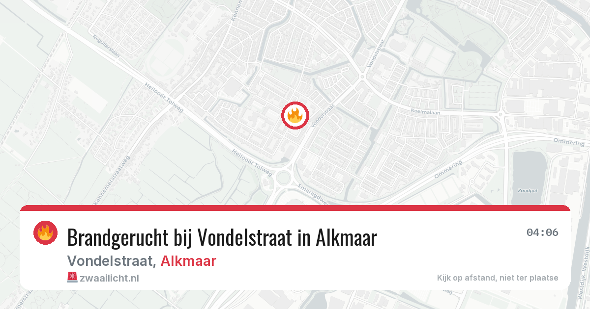 Brandgerucht bij Vondelstraat in Alkmaar — 21 apr 2026