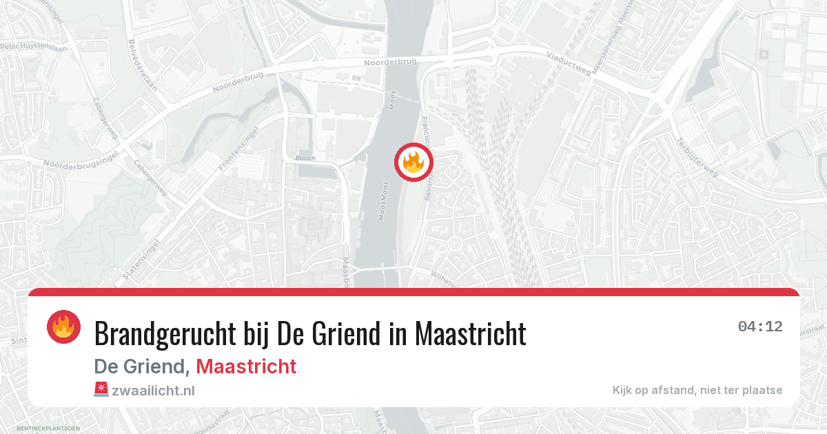 Brandgerucht bij De Griend in Maastricht — 22 mrt 2026