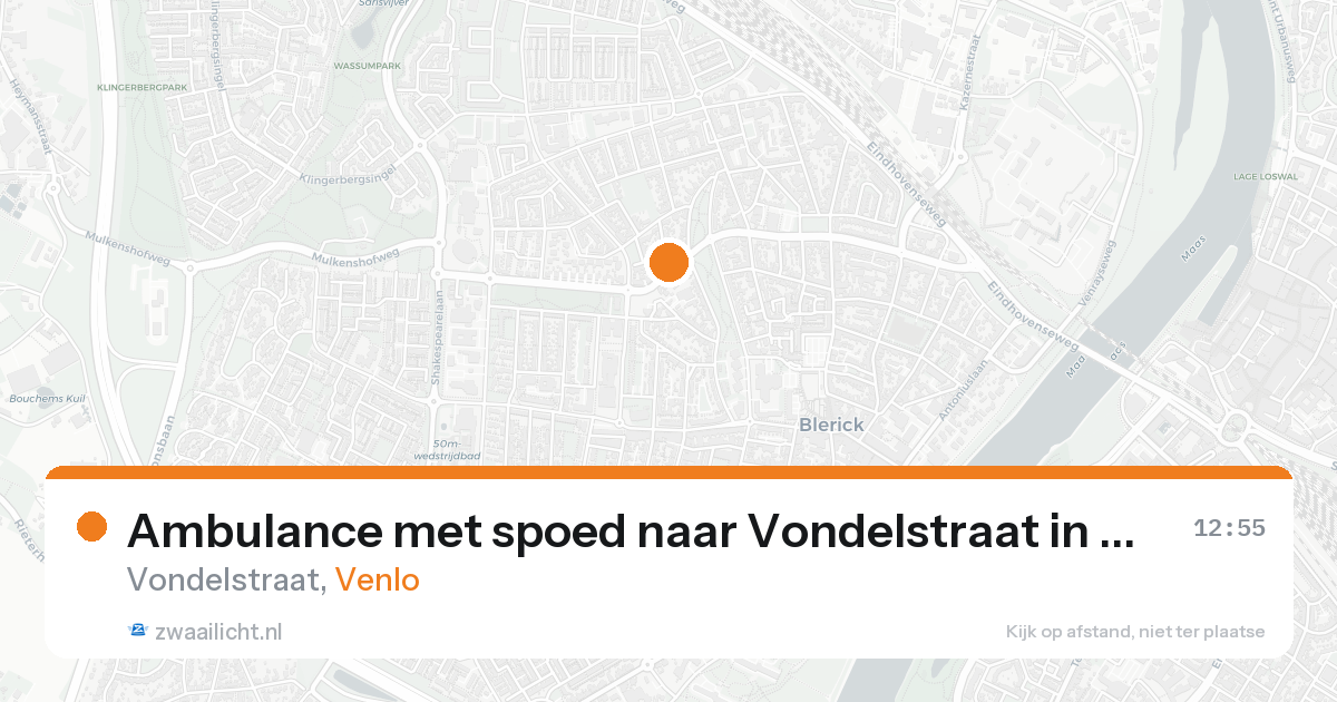 Ambulance met spoed naar Vondelstraat in Venlo — 18 aug 2026