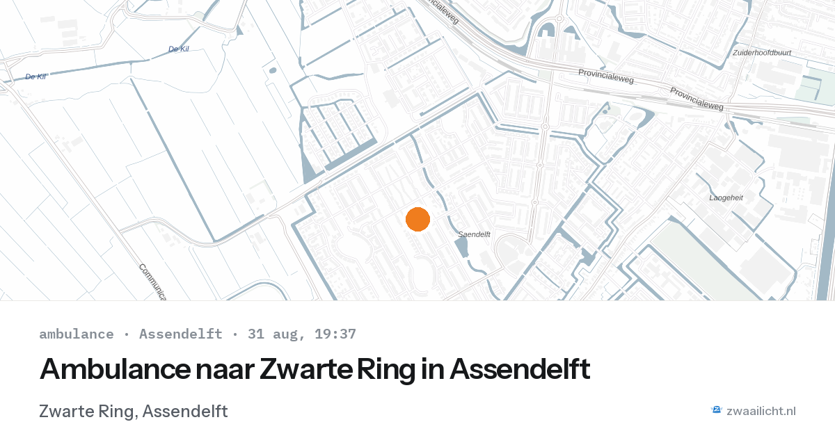 Ambulance naar Zwarte Ring in Assendelft — 31 aug 2026