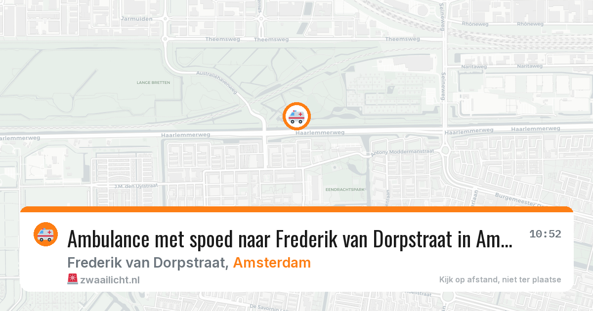 Ambulance met spoed naar Frederik van Dorpstraat in Amsterdam — 12 apr 2026