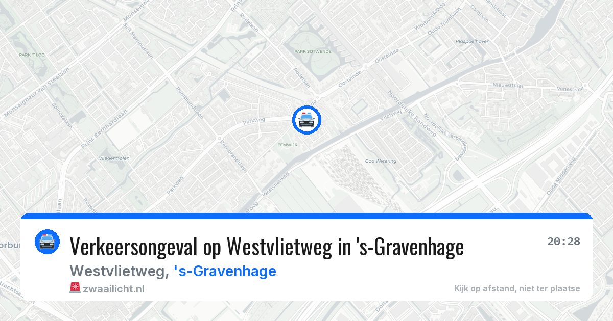 Verkeersongeval op Westvlietweg in 's-Gravenhage — 25 jun 2026