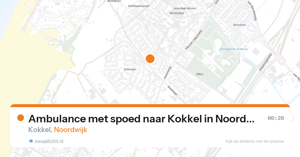 Ambulance met spoed naar Kokkel in Noordwijk — 23 jul 2026