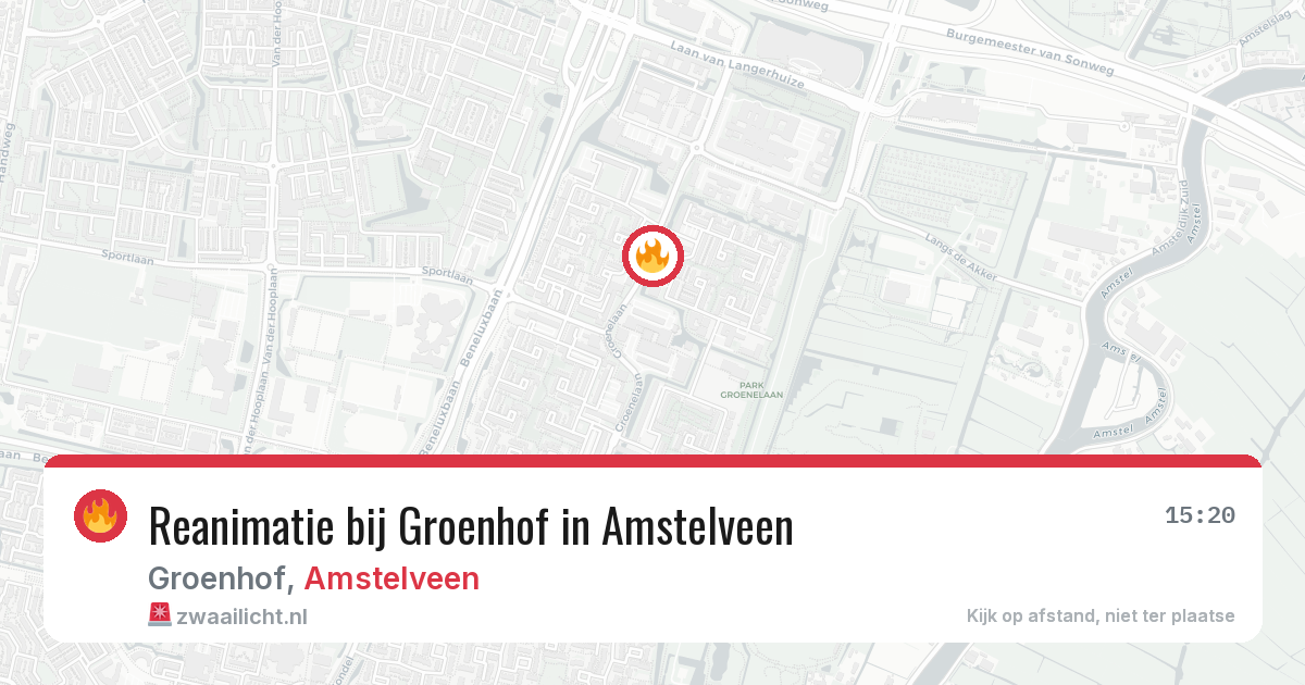 Reanimatie bij Groenhof in Amstelveen — 14 mei 2026