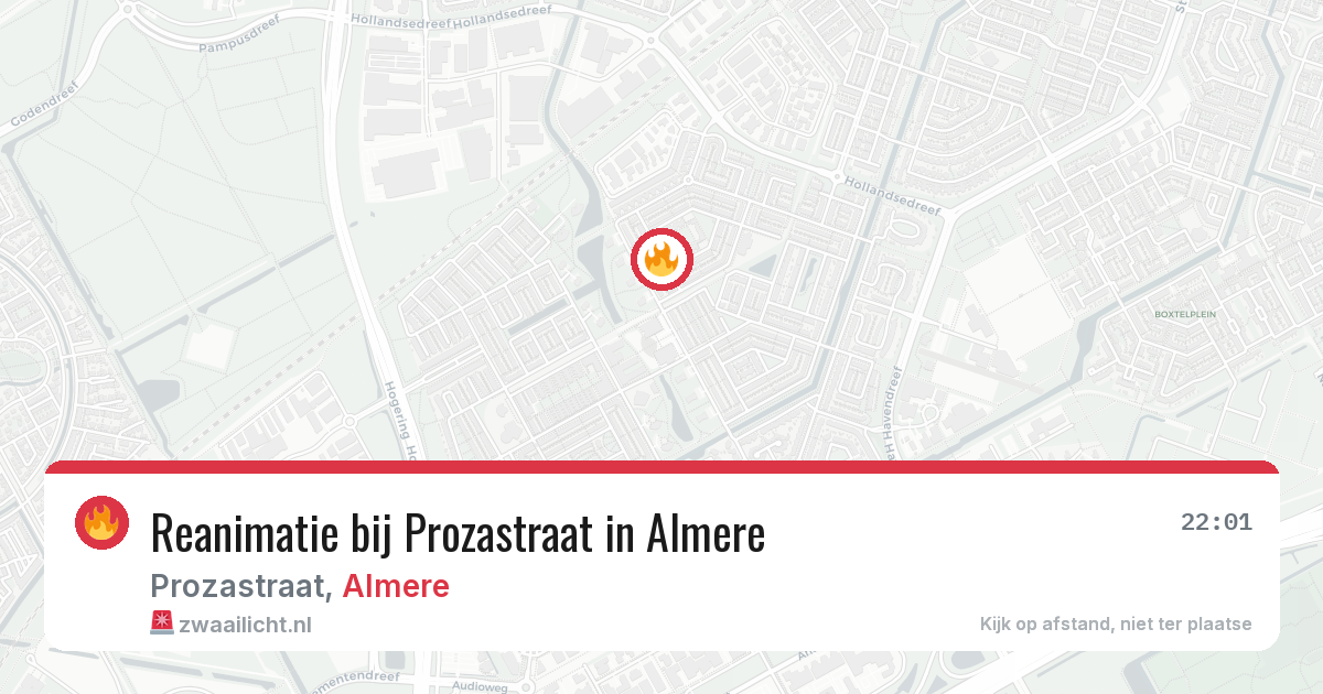 Reanimatie bij Prozastraat in Almere — 22 apr 2026