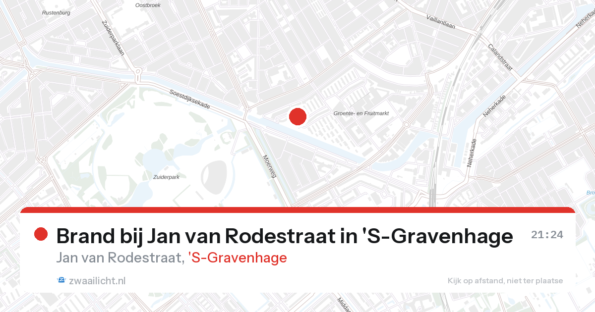 Brand bij Jan van Rodestraat in 'S-Gravenhage — 28 aug 2026