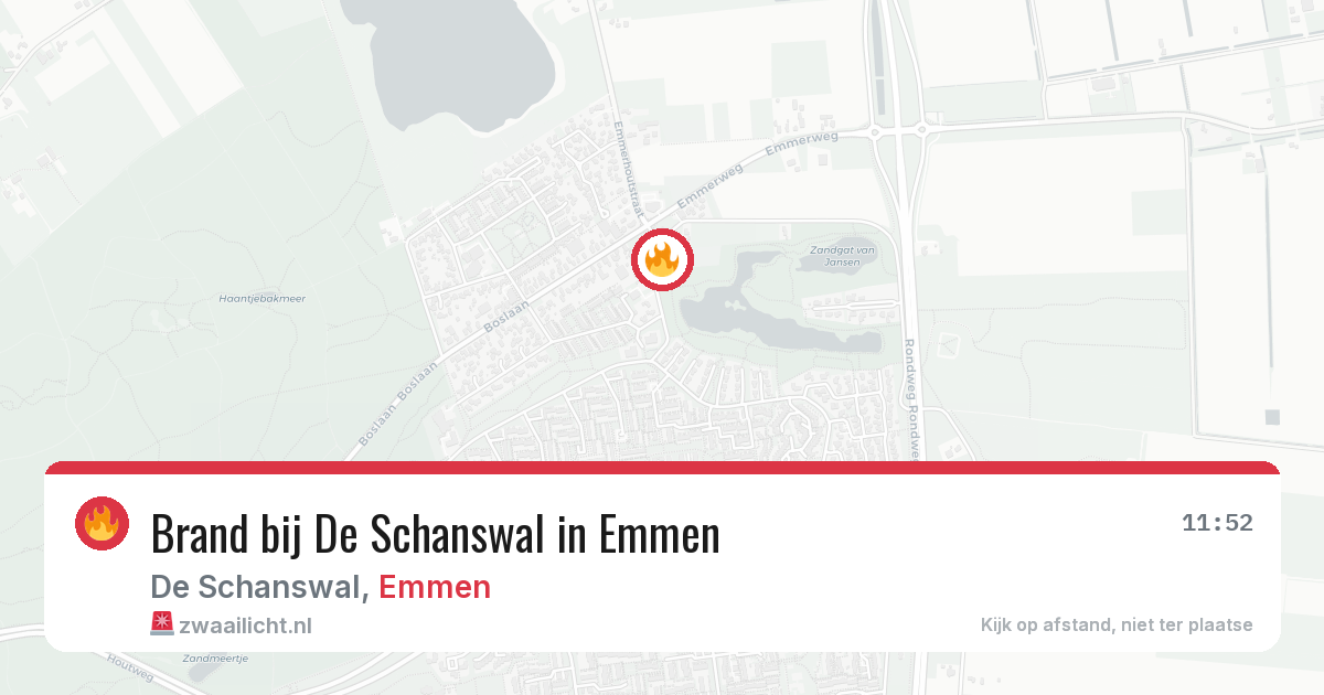 Brand bij De Schanswal in Emmen — 10 aug 2026