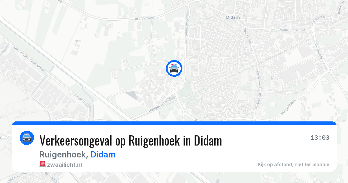 Verkeersongeval op Ruigenhoek in Didam — 3 jun 2026