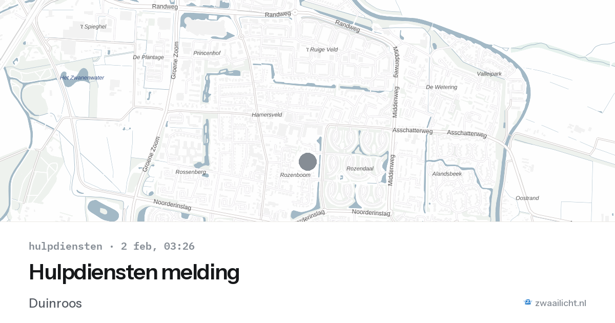 Hulpdiensten melding — 2 feb 2026