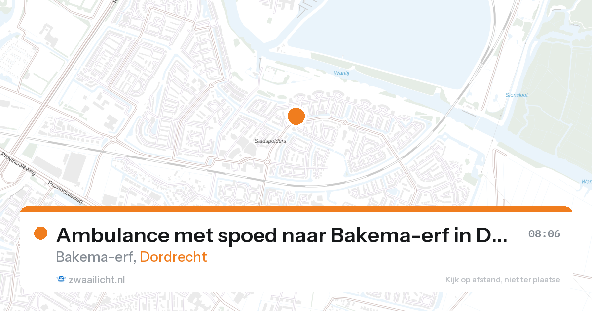 Ambulance met spoed naar Bakema-erf in Dordrecht — 27 aug 2026