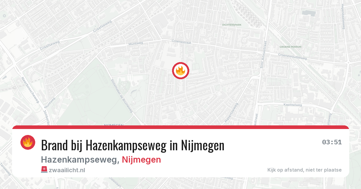 Brand bij Hazenkampseweg in Nijmegen — 23 jun 2026