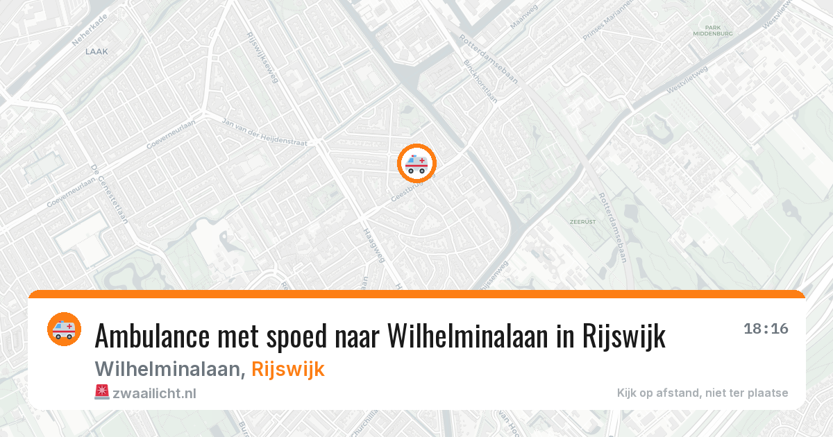 Ambulance met spoed naar Wilhelminalaan in Rijswijk — 26 jun 2026