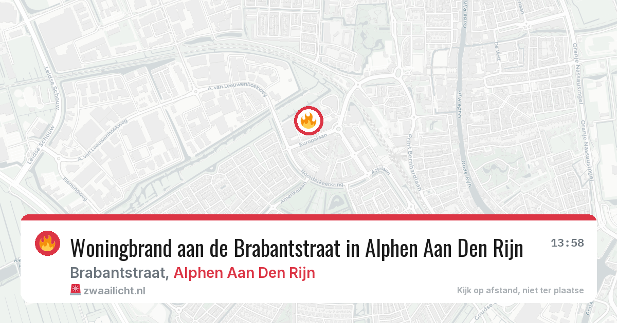 Woningbrand aan de Brabantstraat in Alphen Aan Den Rijn — 8 feb 2026