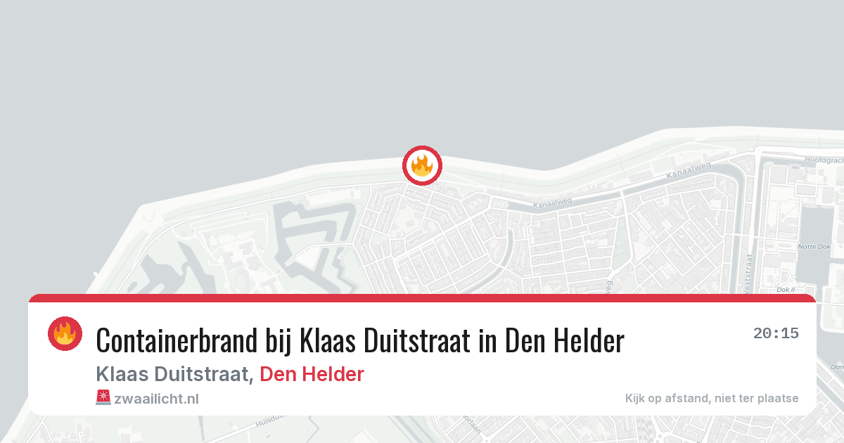 Containerbrand bij Klaas Duitstraat in Den Helder — 21 apr 2026