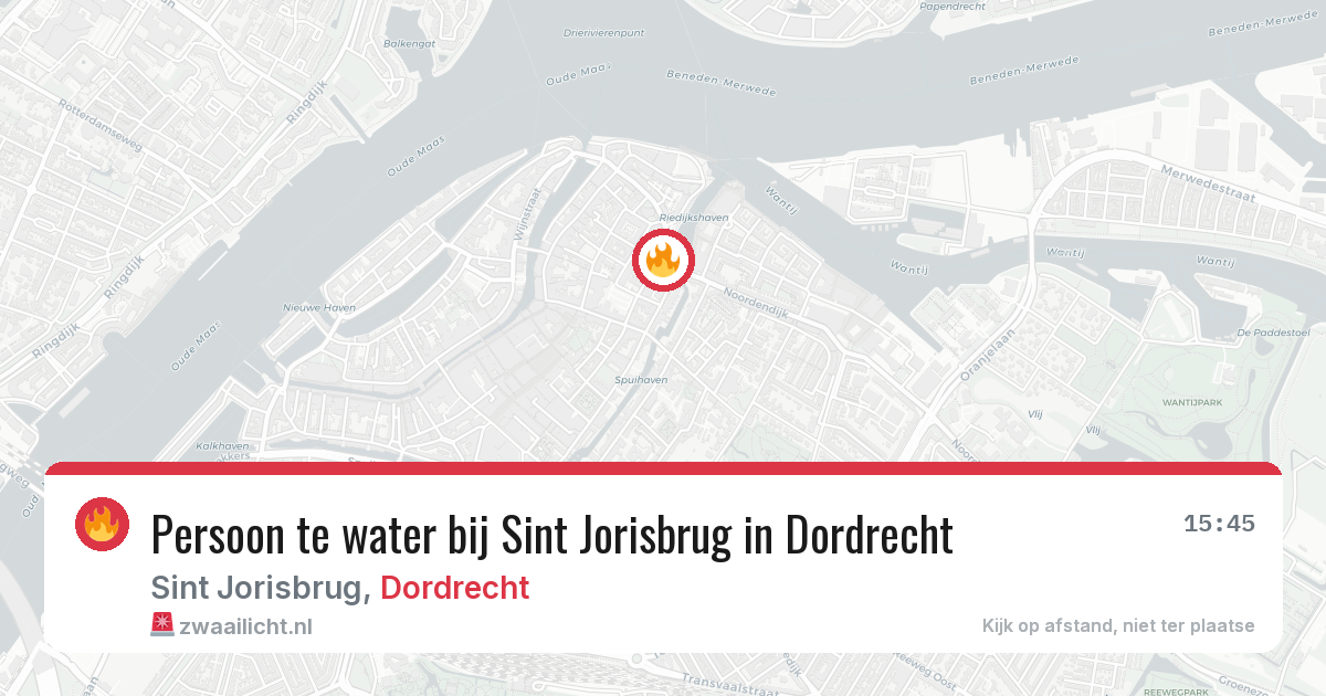 Persoon te water bij Sint Jorisbrug in Dordrecht — 10 mrt 2026