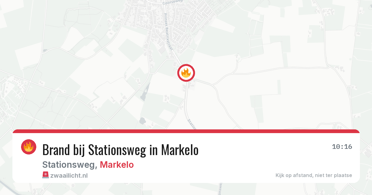 Brand bij Stationsweg in Markelo — 27 jun 2026