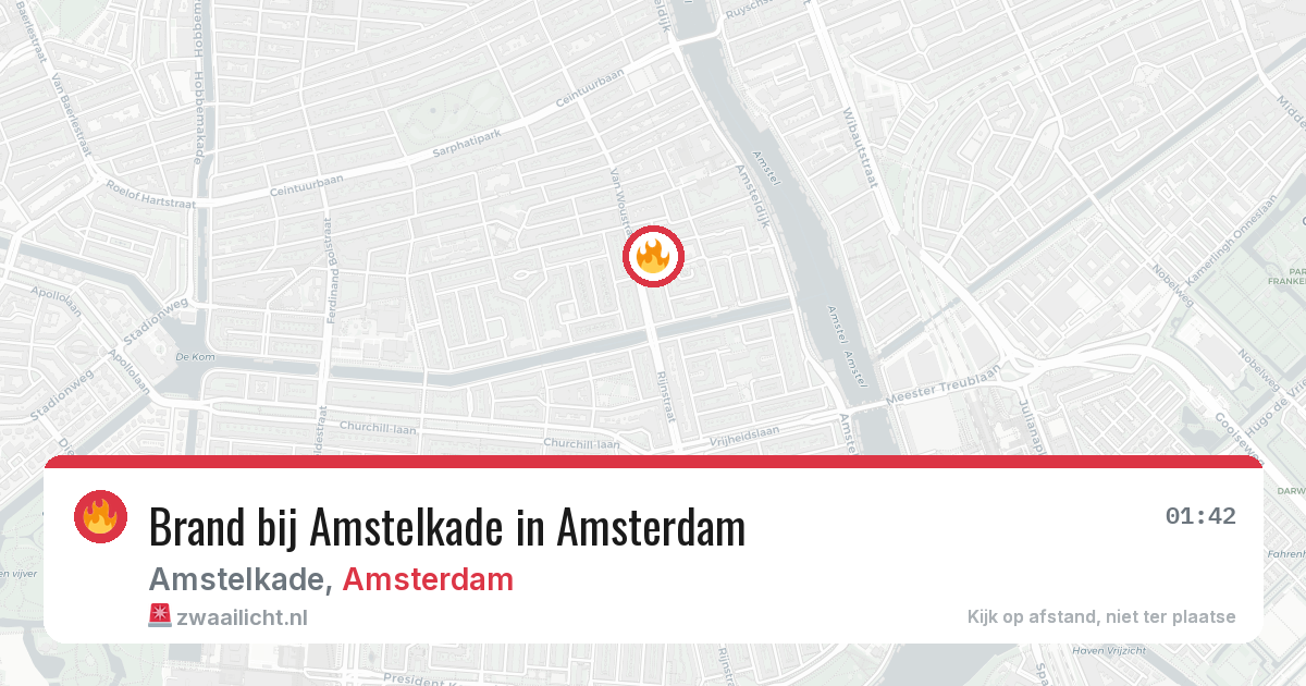 Brand bij Amstelkade in Amsterdam — 26 jun 2026