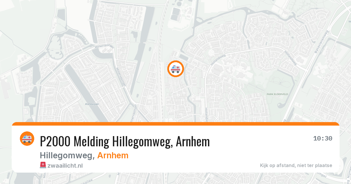 P2000 Melding Hillegomweg, Arnhem — 23 mei 2026