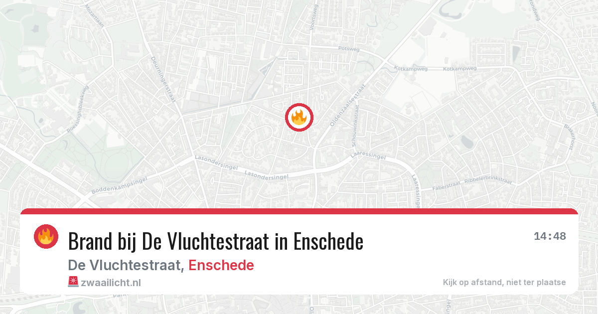 Brand bij De Vluchtestraat in Enschede — 6 apr 2026