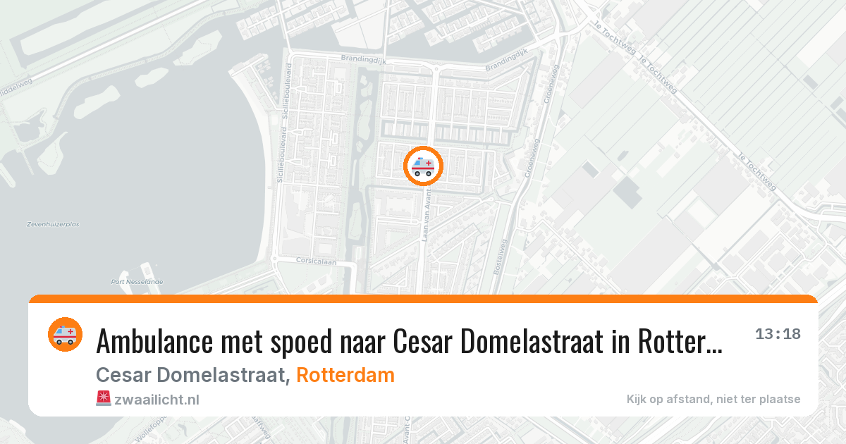 Ambulance met spoed naar Cesar Domelastraat in Rotterdam — 8 mei 2026