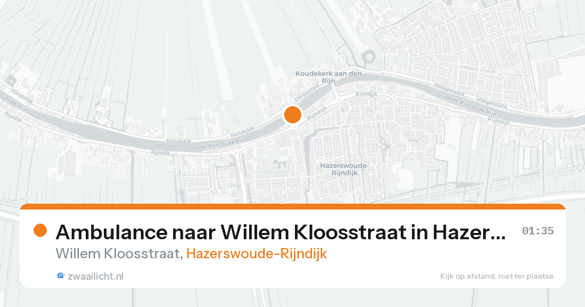 Ambulance naar Willem Kloosstraat in Hazerswoude-Rijndijk — 16 aug 2026