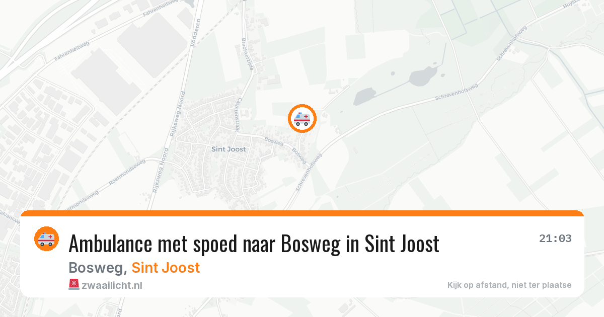 Ambulance met spoed naar Bosweg in Sint Joost — 15 jun 2026