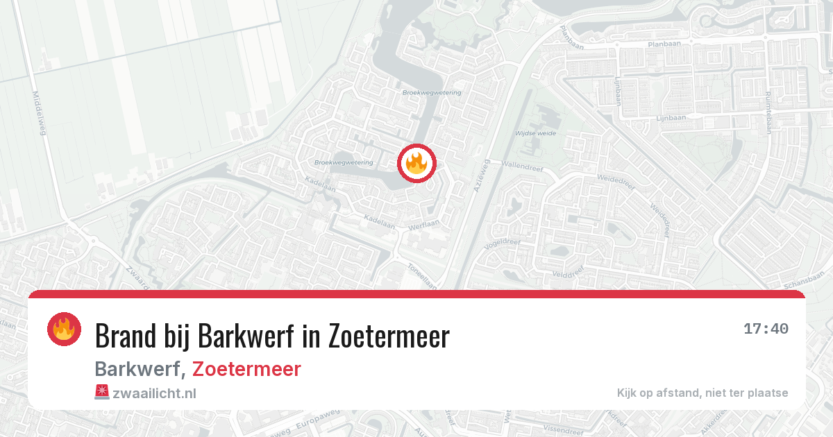 Brand bij Barkwerf in Zoetermeer — 28 jun 2026