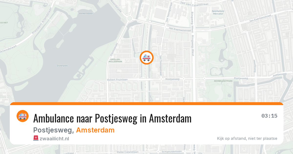 Ambulance naar Postjesweg in Amsterdam — 12 apr 2026