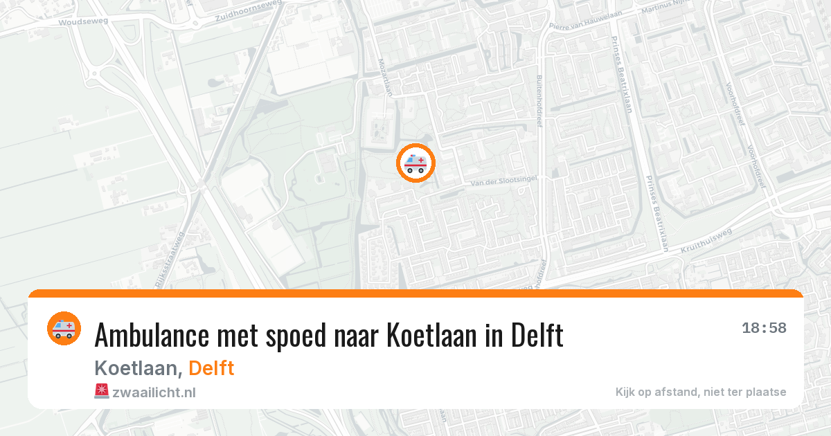 Ambulance met spoed naar Koetlaan in Delft — 30 jun 2026