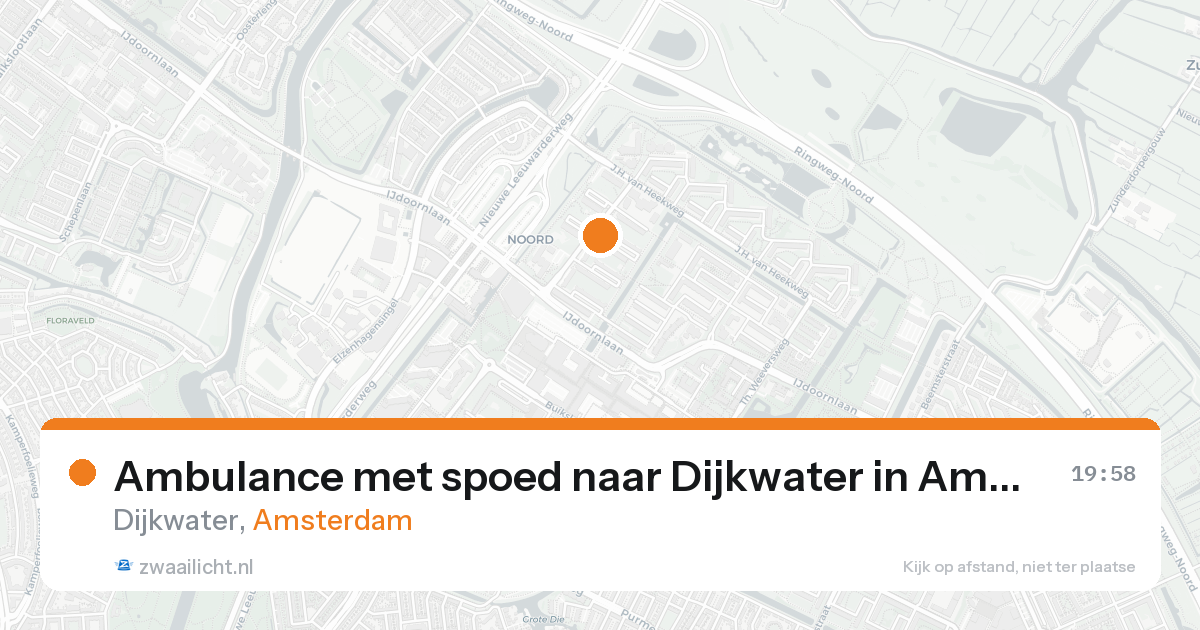 Ambulance met spoed naar Dijkwater in Amsterdam — 23 aug 2026