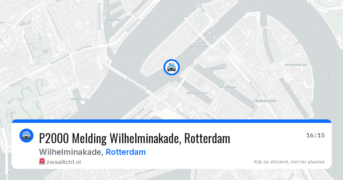 P2000 Melding Wilhelminakade, Rotterdam — 16 mrt 2026