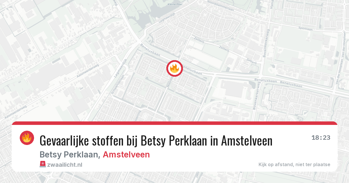 Gevaarlijke stoffen bij Betsy Perklaan in Amstelveen — 7 aug 2026