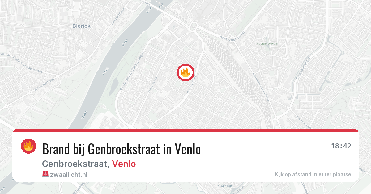 Brand bij Genbroekstraat in Venlo — 26 mei 2026